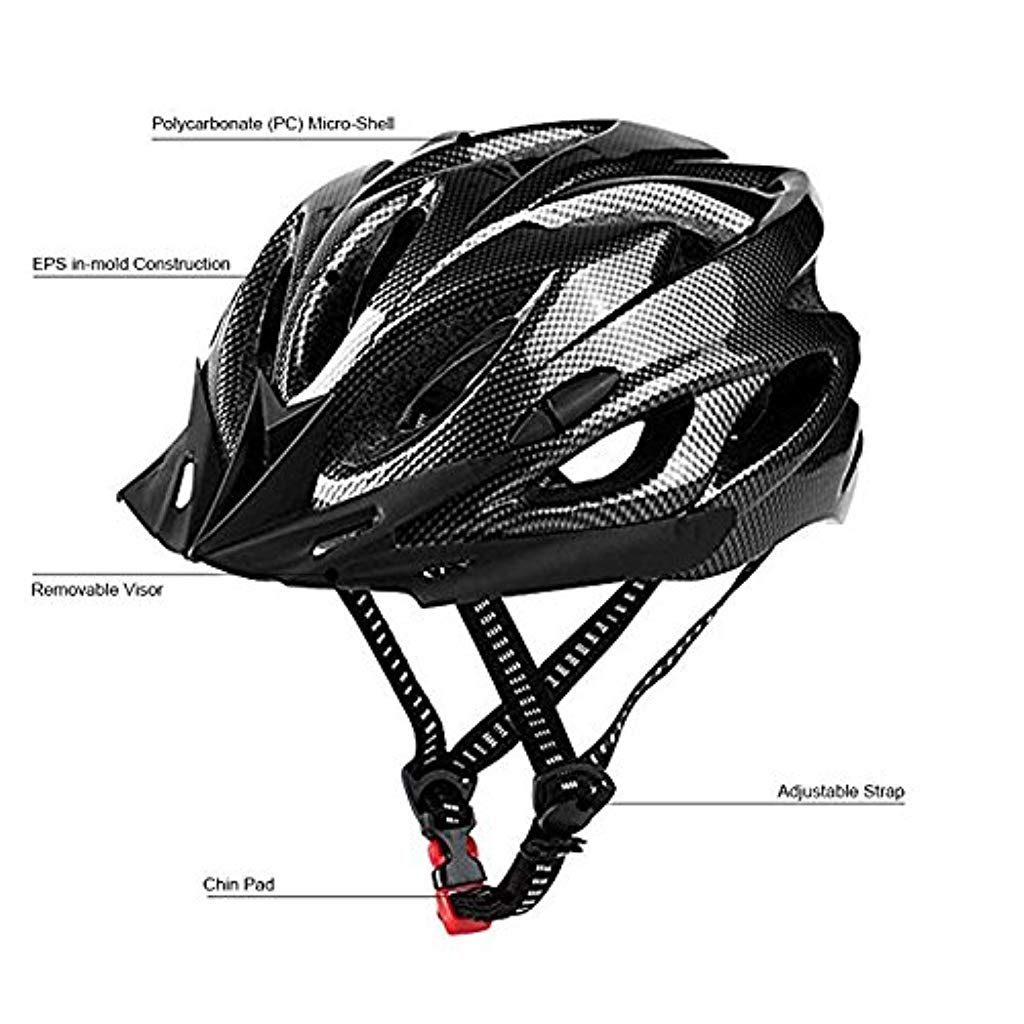 Proberos Bicycle Cycling Helmet with Adjustable Lightweight Mountain Bike Racing Helmet for Men and Women (Black) Proberos Bicycle Cycling Helmet with Adjustable Lightweight Mountain Bike Racing Helmet for Men and Women (Black)